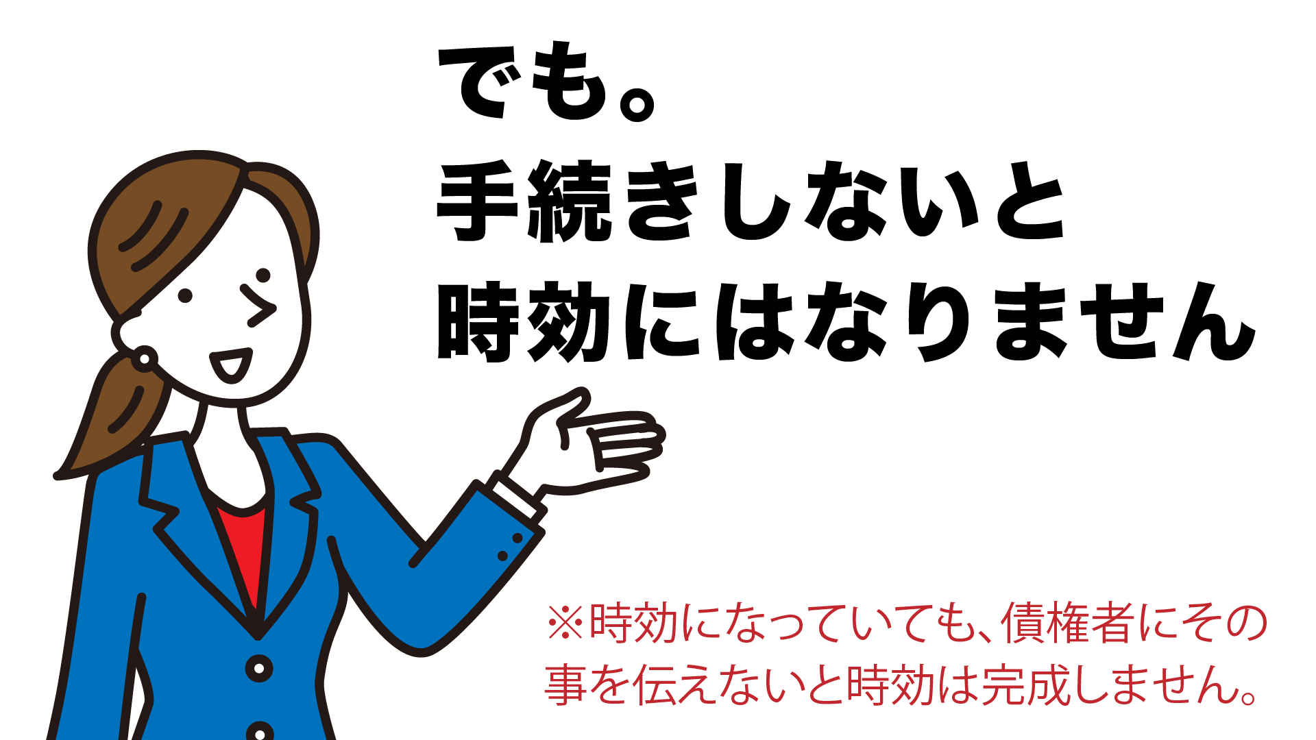 でも、手続きしないと時効にはなりません。